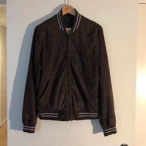 Gapxbespoken suede bomber